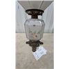 Image 2 : Antique Oil Lamp with Frosted and Painted Floral Glass Shades, Glass Chimney, and Ornate Metal Base