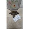 Image 3 : Antique Oil Lamp with Frosted and Painted Floral Glass Shades, Glass Chimney, and Ornate Metal Base