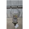 Image 4 : Antique Oil Lamp with Frosted and Painted Floral Glass Shades, Glass Chimney, and Ornate Metal Base