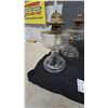 Image 2 : Four Clear Glass Oil Lamps with Metal Burners and Wicks