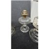 Image 4 : Four Clear Glass Oil Lamps with Metal Burners and Wicks