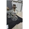 Image 5 : Four Clear Glass Oil Lamps with Metal Burners and Wicks
