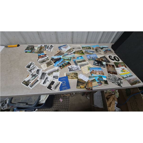 Large Lot of Vintage Postcards, Photos, and Passport Booklets