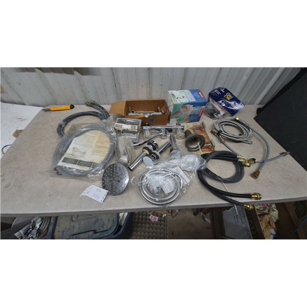 Assorted Plumbing and Grill Care Hoses, Faucets, Shower Head