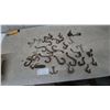 Image 1 : Assorted Vintage and Antique Hooks: Cast Iron, Brass, and Steel Coat Hooks