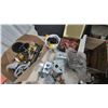 Image 2 : Assorted Hardware and Parts: Boxes of Chains, Pulleys, Valves, Fasteners
