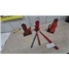 Image 1 : Three Hydraulic Bottle Jacks, Three Jack Handles