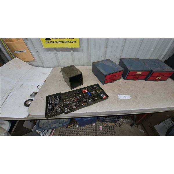 Lot of (4 Metal Multi-Drawer and 1 MetaTool with Taps and hardware