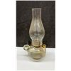 Image 2 : Three Vintage Clear Glass Kerosene Oil Finger Lamps With Brass Burners and Chimneys