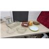 Image 1 : Vintage Hanson Utility Scale, Pyrex Baking Dishes, Glass Pie Plates, Baker's Secret Bakeware