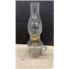 Image 4 : Three Clear Glass Kerosene Oil Lamps, Late 19th to Early 20th Century, Pedestal and Finger Styles