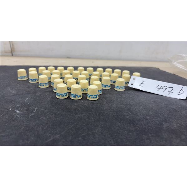 Vintage North Star Oil Power Bonus Gasoline Advertising Plastic Thimbles, 25
