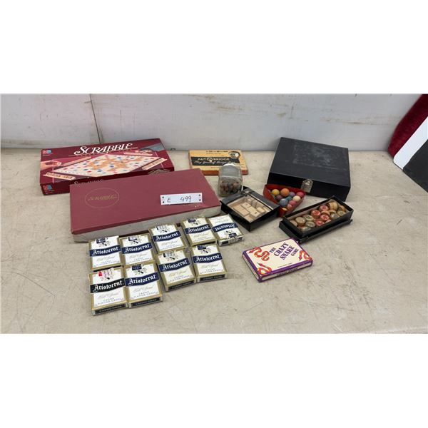 Scrabble, Auto Bridge, Aristocrat Playing Cards, Crazy Snake Game