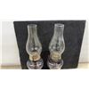 Image 3 : Three Antique Purple-Tinted Glass Kerosene Oil Lamps With Chimneys, Late 19th/Early 20th Century