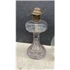Image 6 : Three Antique Purple-Tinted Glass Kerosene Oil Lamps With Chimneys, Late 19th/Early 20th Century
