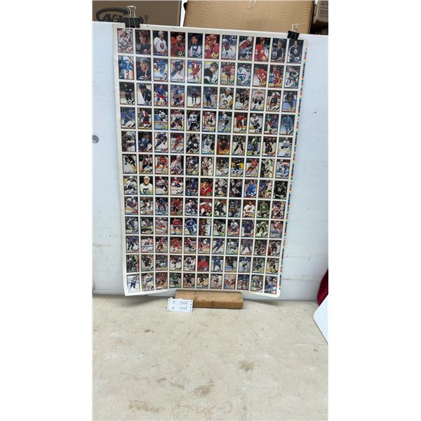 1990-91 O-Pee-Chee Hockey Uncut Production Sheet