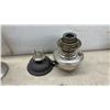 Image 6 : Six Vintage Kerosene Oil Lamp Fonts Including Aladdin, No Chimneys