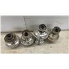 Image 7 : Six Vintage Kerosene Oil Lamp Fonts Including Aladdin, No Chimneys
