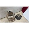 Image 8 : Six Vintage Kerosene Oil Lamp Fonts Including Aladdin, No Chimneys