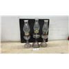 Image 1 : Three Antique Glass Kerosene Oil Lamps with Chimneys