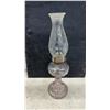 Image 2 : Three Antique Glass Kerosene Oil Lamps with Chimneys