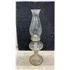 Image 2 : Set of Three Vintage Pressed Glass Kerosene Oil Lamps With Chimneys, Late 19th/Early 20th Century