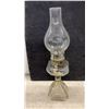 Image 3 : Set of Three Vintage Pressed Glass Kerosene Oil Lamps With Chimneys, Late 19th/Early 20th Century