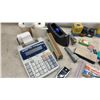 Image 9 : Sharp Printing Calculator, No Power Cord, Staplers, Scissors, Rulers, Sheaffer Skrip Ink, Index