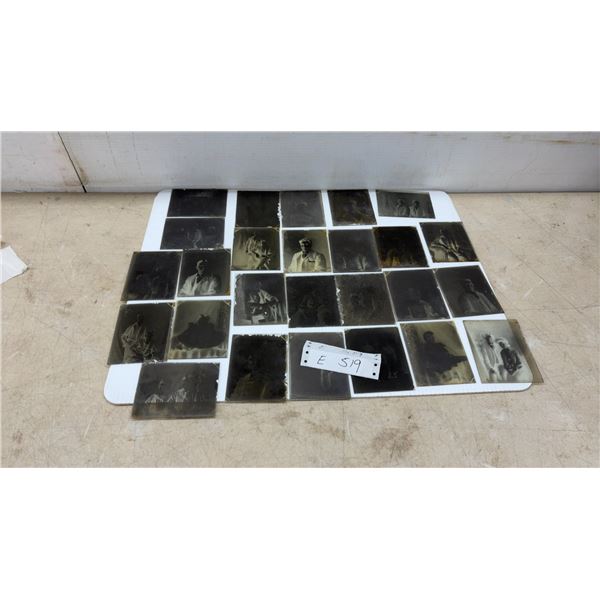 Collection of Antique Late 19th to Early 20th Century Glass Plate Negative Portraits