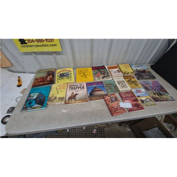 Lot of 20+ Books: The Taming of the Canadian West, Journal of a Trapper, Barns