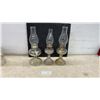 Image 1 : Three Antique Clear Glass Kerosene Oil Table Lamps With Chimneys, Late 19th/Early 20th Century