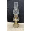 Image 2 : Three Antique Clear Glass Kerosene Oil Table Lamps With Chimneys, Late 19th/Early 20th Century