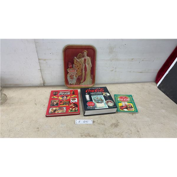 Vintage Coca-Cola Serving Tray with Hamilton King Girl Design and Collector Guidebooks