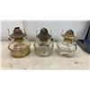 Image 4 : Collection of Six Vintage Kerosene Oil Lamp Founts With Burners and Three Wall Brackets, No