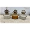 Image 5 : Collection of Six Vintage Kerosene Oil Lamp Founts With Burners and Three Wall Brackets, No