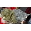 Image 2 : Assorted Christmas Decor: Santa Figures, Tinsel Garland, Angel Tree Topper, Lights, Ornaments