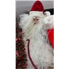 Image 4 : Assorted Christmas Decor: Santa Figures, Tinsel Garland, Angel Tree Topper, Lights, Ornaments