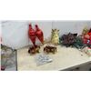 Image 7 : Assorted Christmas Decor: Santa Figures, Tinsel Garland, Angel Tree Topper, Lights, Ornaments