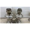 Image 5 : Four Antique Nickel-Plated Kerosene Aladdin Oil Lamps with Pierced Bases, No Chimneys