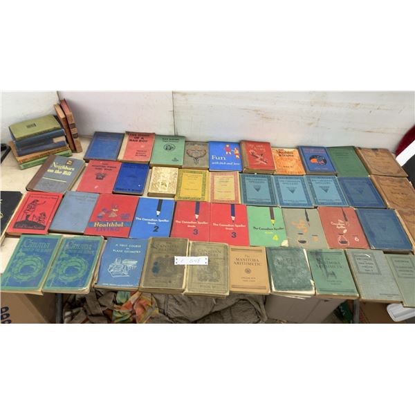 Large Lot of Vintage Canadian School Textbooks Including Readers, Spellers, Arithmetic and More