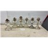 Image 1 : Six Clear Glass Kerosene Oil Lamps With Metal Burners and Wicks, No Chimneys