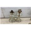Image 2 : Six Clear Glass Kerosene Oil Lamps With Metal Burners and Wicks, No Chimneys