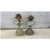 Image 4 : Six Clear Glass Kerosene Oil Lamps With Metal Burners and Wicks, No Chimneys