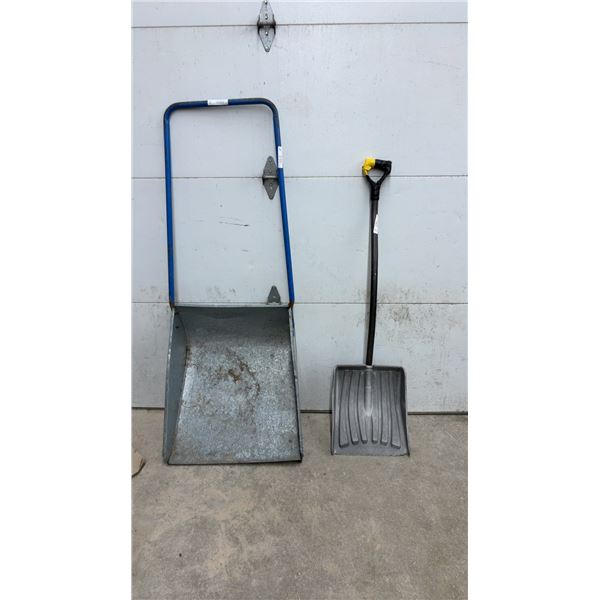 Plastic Snow Shovel and Galvanized Snow Scoop