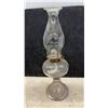 Image 4 : Three Antique Glass Kerosene Lamps with Chimneys, Late 19th to Early 20th Century
