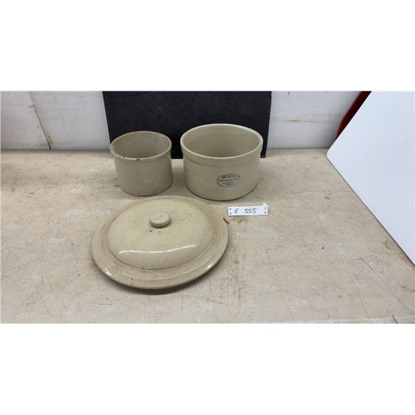 Medalta Potteries Ltd. Medicine Hat Alberta Stoneware Crocks and Lid