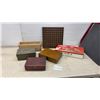 Image 1 : Vintage American Toy and Furniture Co. Junior Carpenters Tool Chest, Display Case, and Wooden Boxes