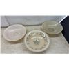 Image 5 : Three Vintage Frosted Glass Ceiling Light Shades With Floral and Scroll Designs