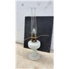Image 6 : Aladdin Model 12 Nu-Type White Milk Glass Diamond Quilted Kerosene Mantle Lamp, 1928-1935, Missing