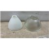 Image 2 : Vintage Glass Light Shades and Diffusers, Milk Glass, Ribbed, Floral Etched